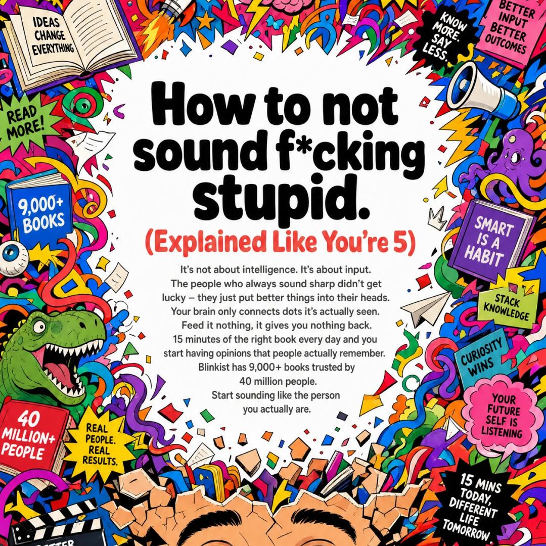 Blinkist Facebook ad: Why Some People Always Have Something to Say, And How You…