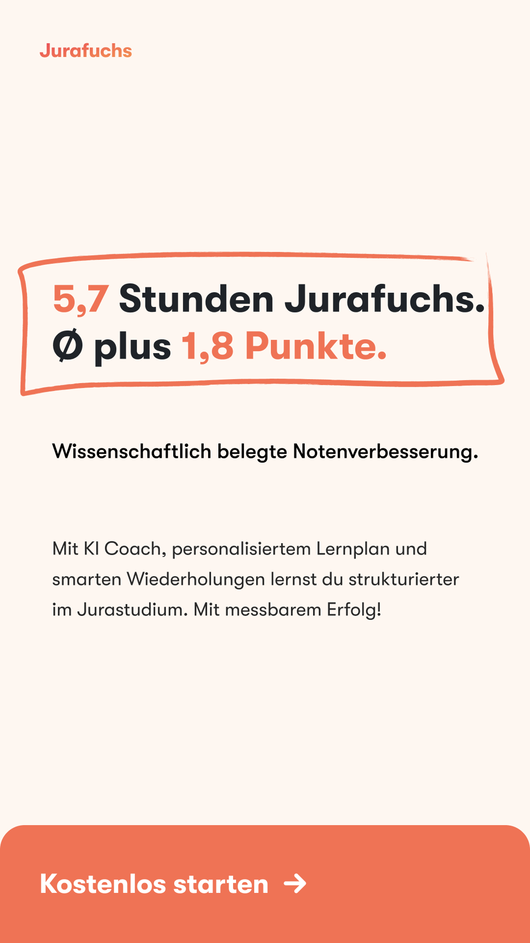 Jurafuchs Facebook ad: Messbar bessere Noten.