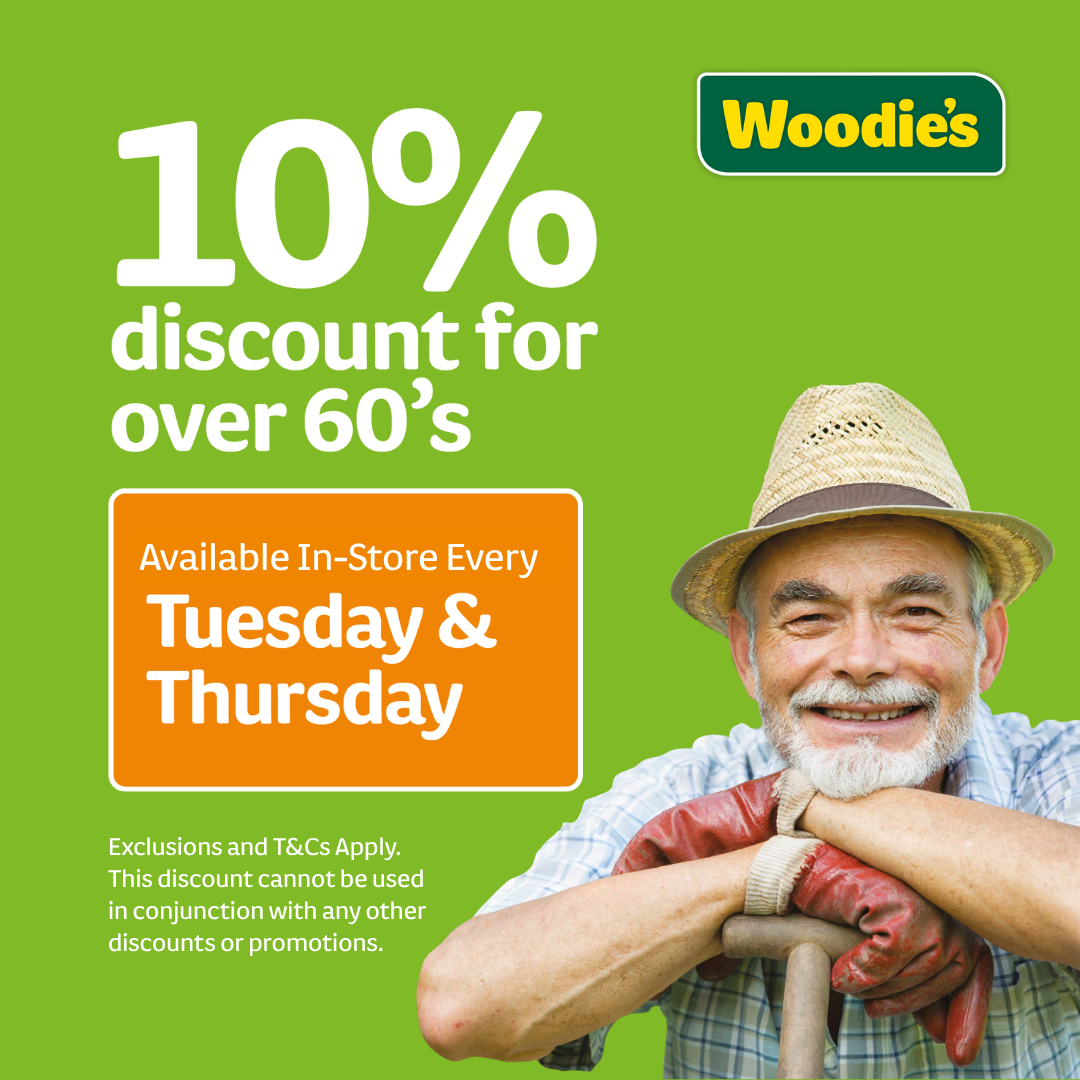 Woodie's Facebook ad: 10% off in-store for customers aged 60+!