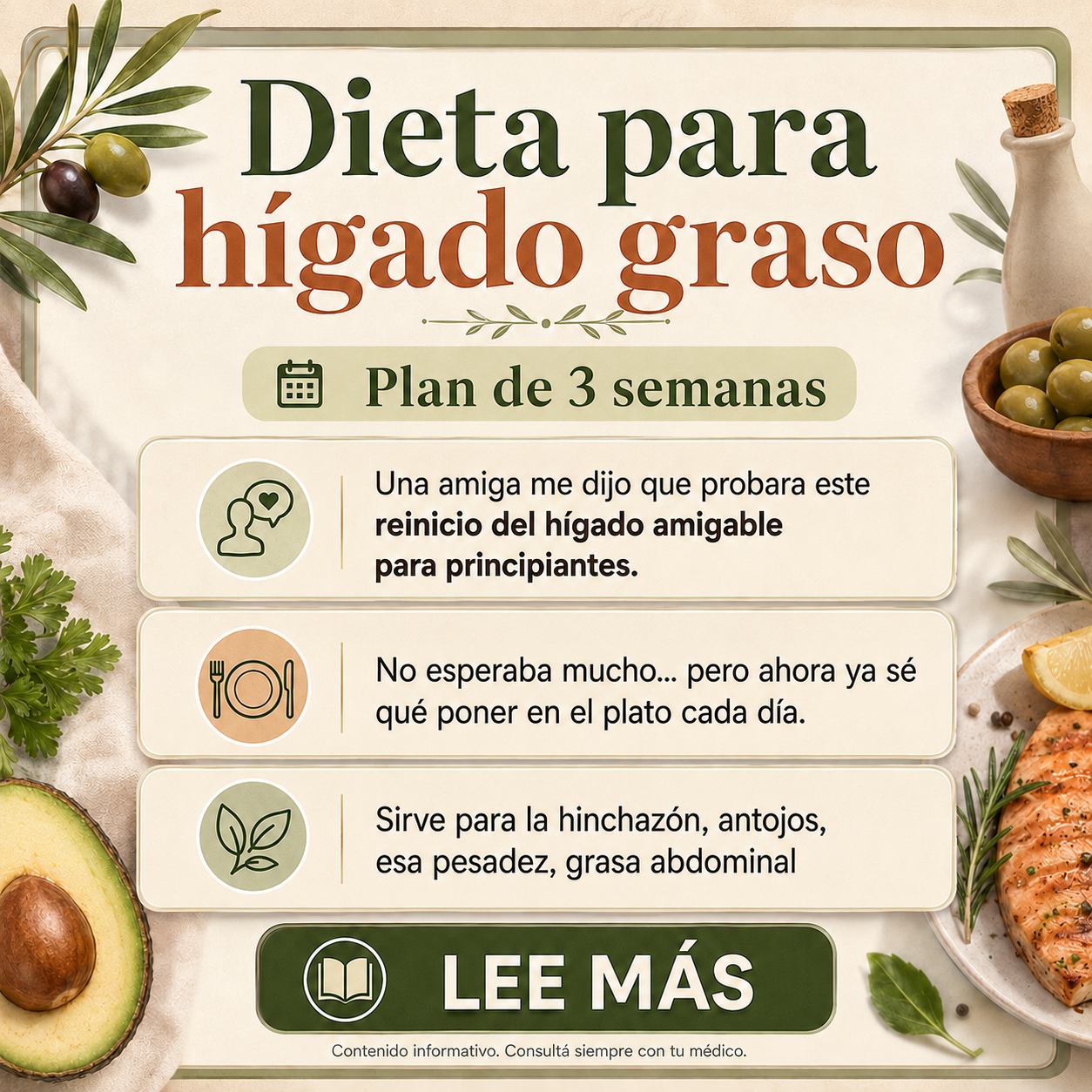 Modo sano YA Facebook ad: Es momento de cuidar tu higado graso antes que sea tarde