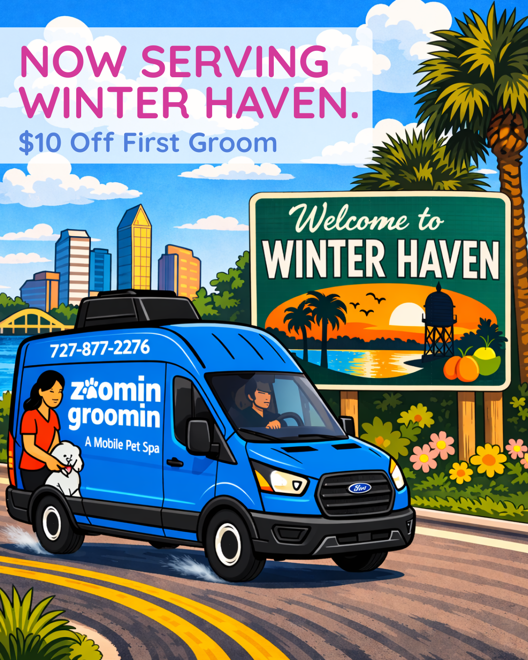 Zoomin Groomin - Greater Tampa Bay Area Facebook ad from Jul 14, 2026