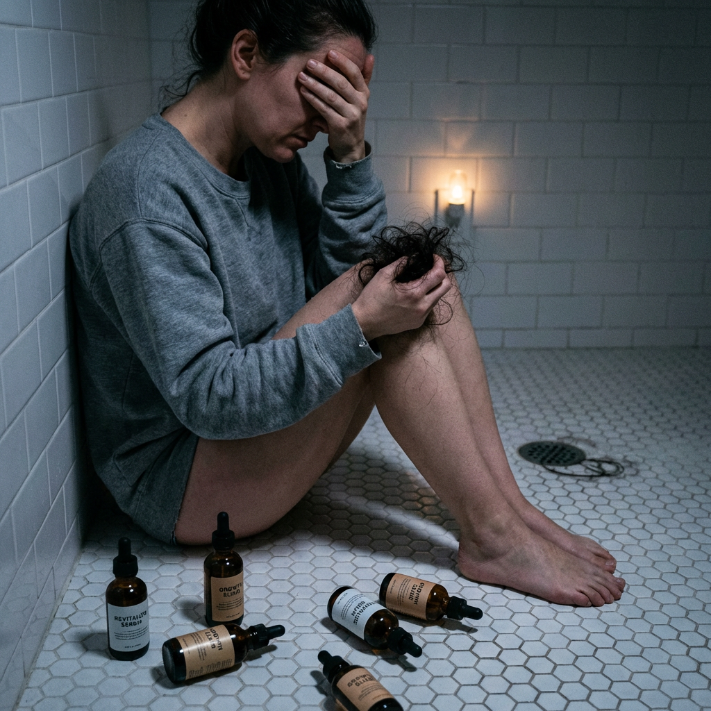The Ageless Edit Facebook ad: Postpartum hair loss isn't 'just hormones'-it's follicle…