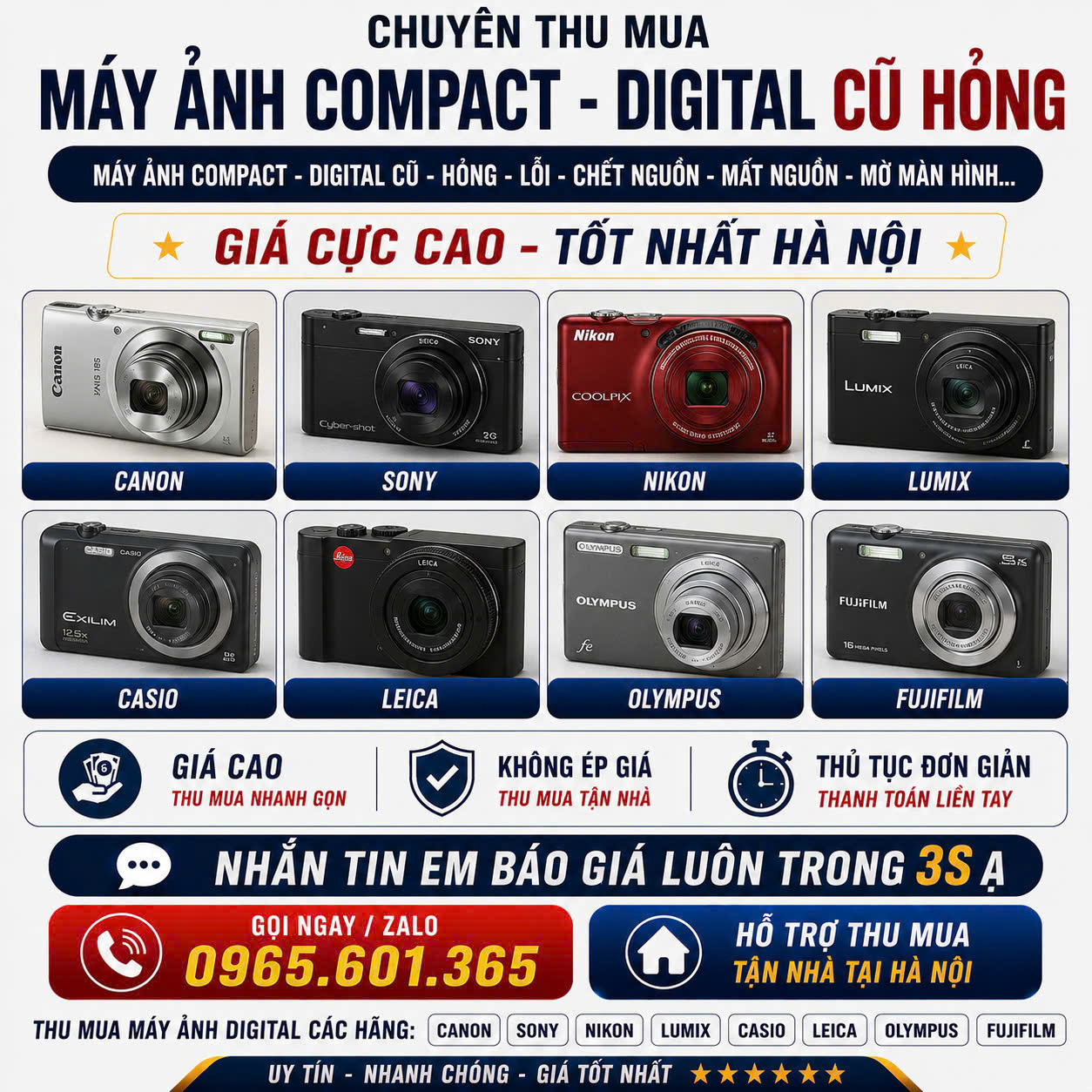 Thu mua máy ảnh cũ giá cao tại hà nội 0965601365 Facebook ad