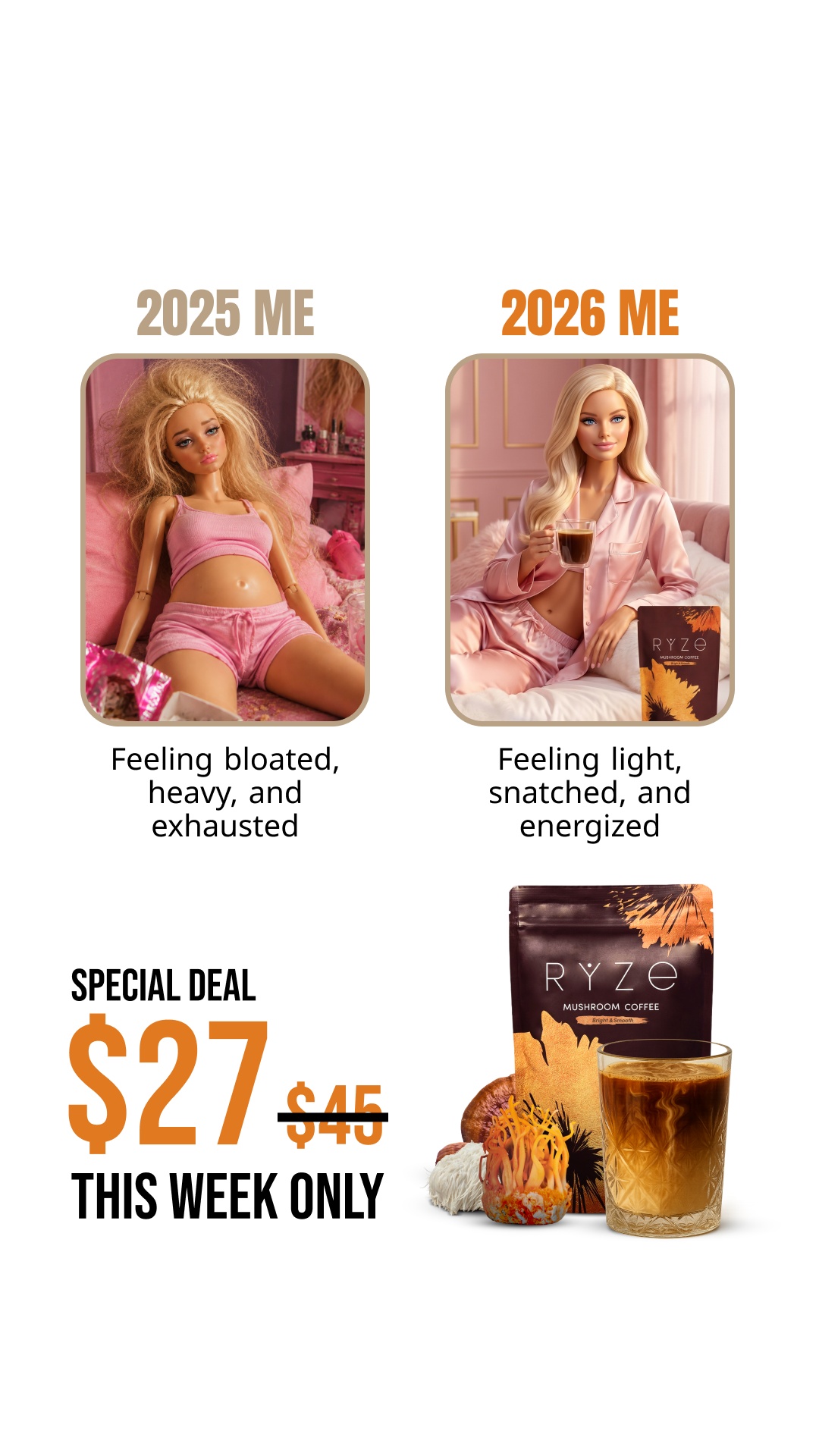 RYZE Superfoods Facebook ad: Pour Yourself a Better Cup of Coffee