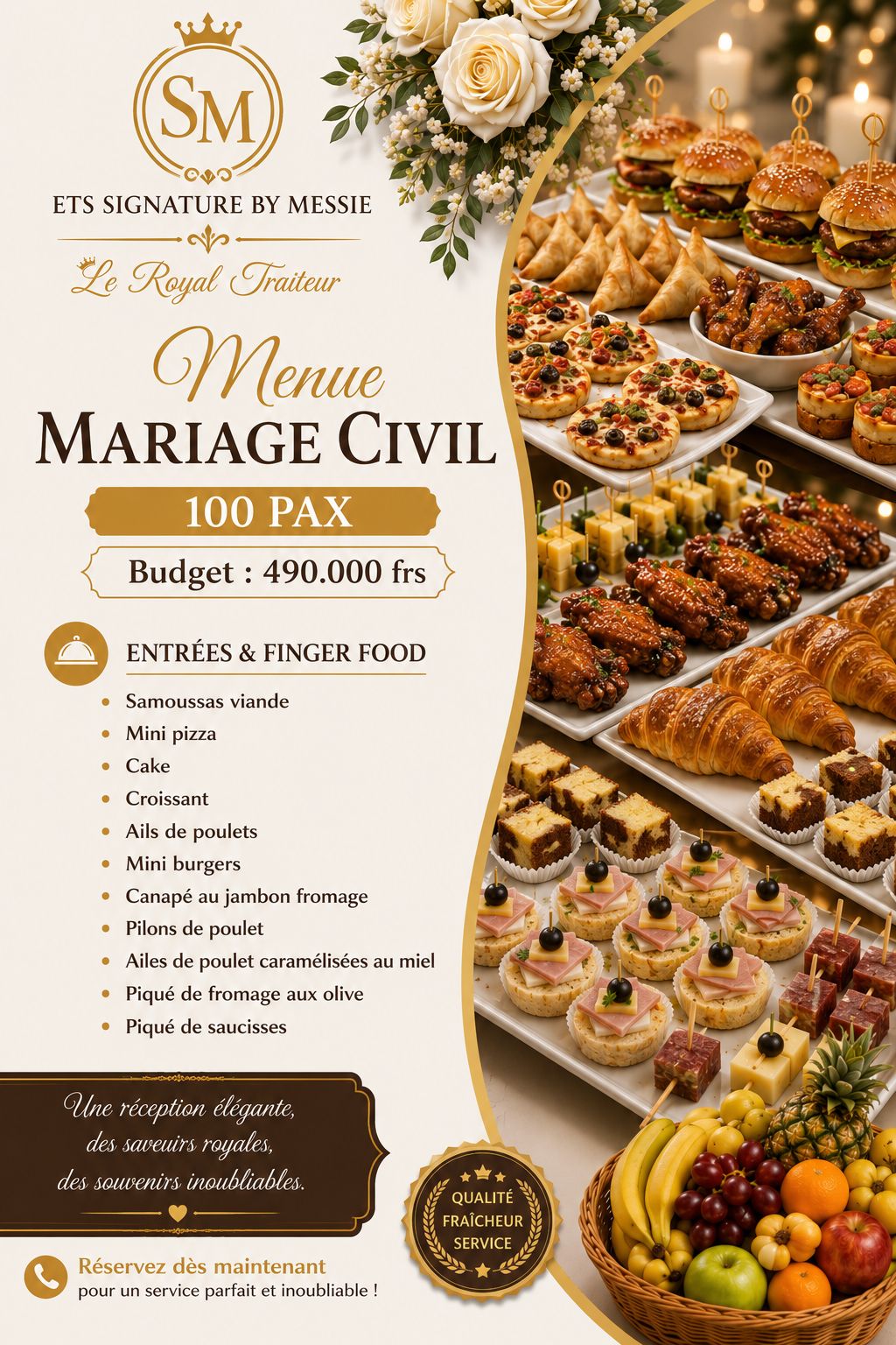 LE ROYAL Traiteur Facebook ad: Offre Spéciale Mariage Civil: Le Royal Traiteur à…