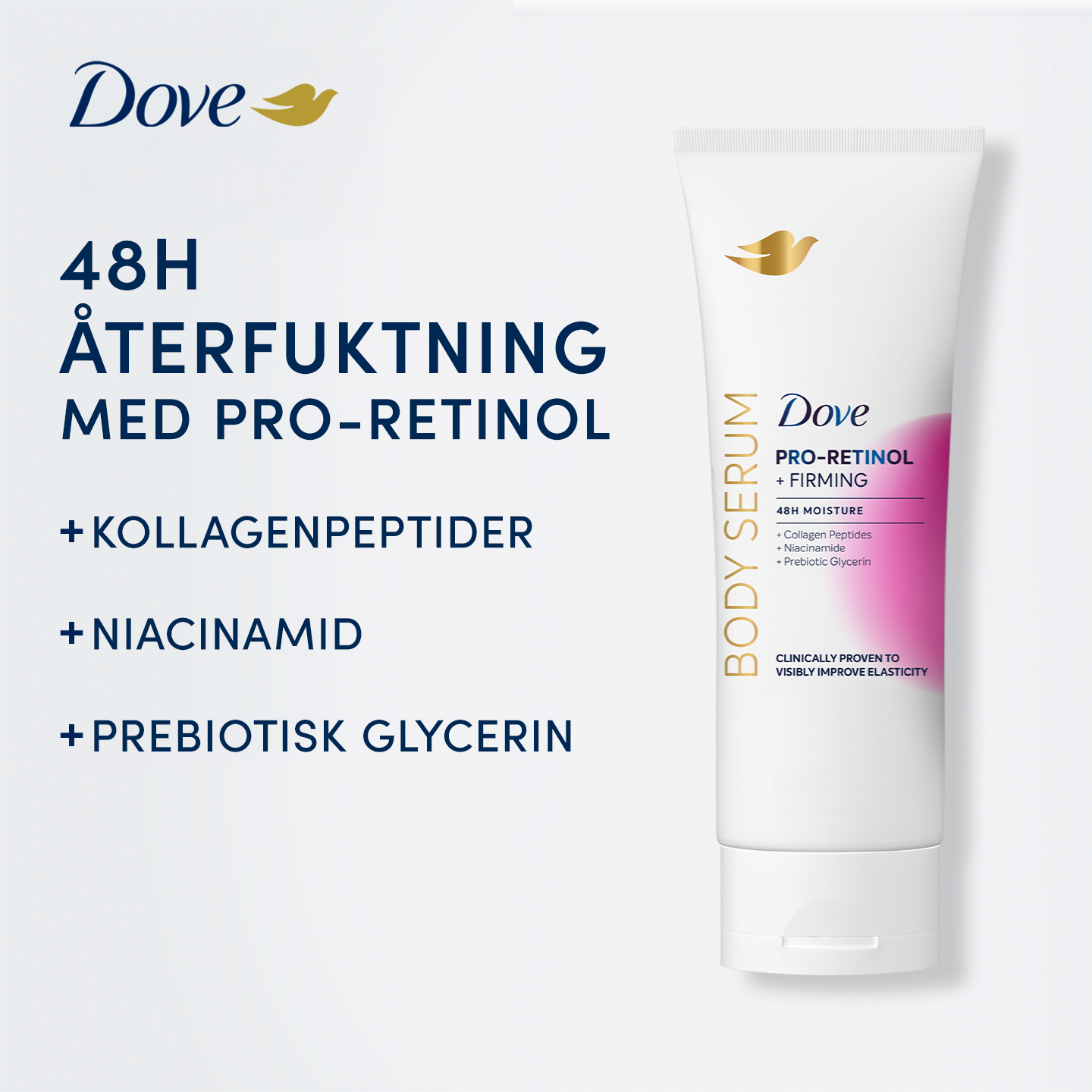 Dove Facebook ad: Nya Dove Firming Body Serum.