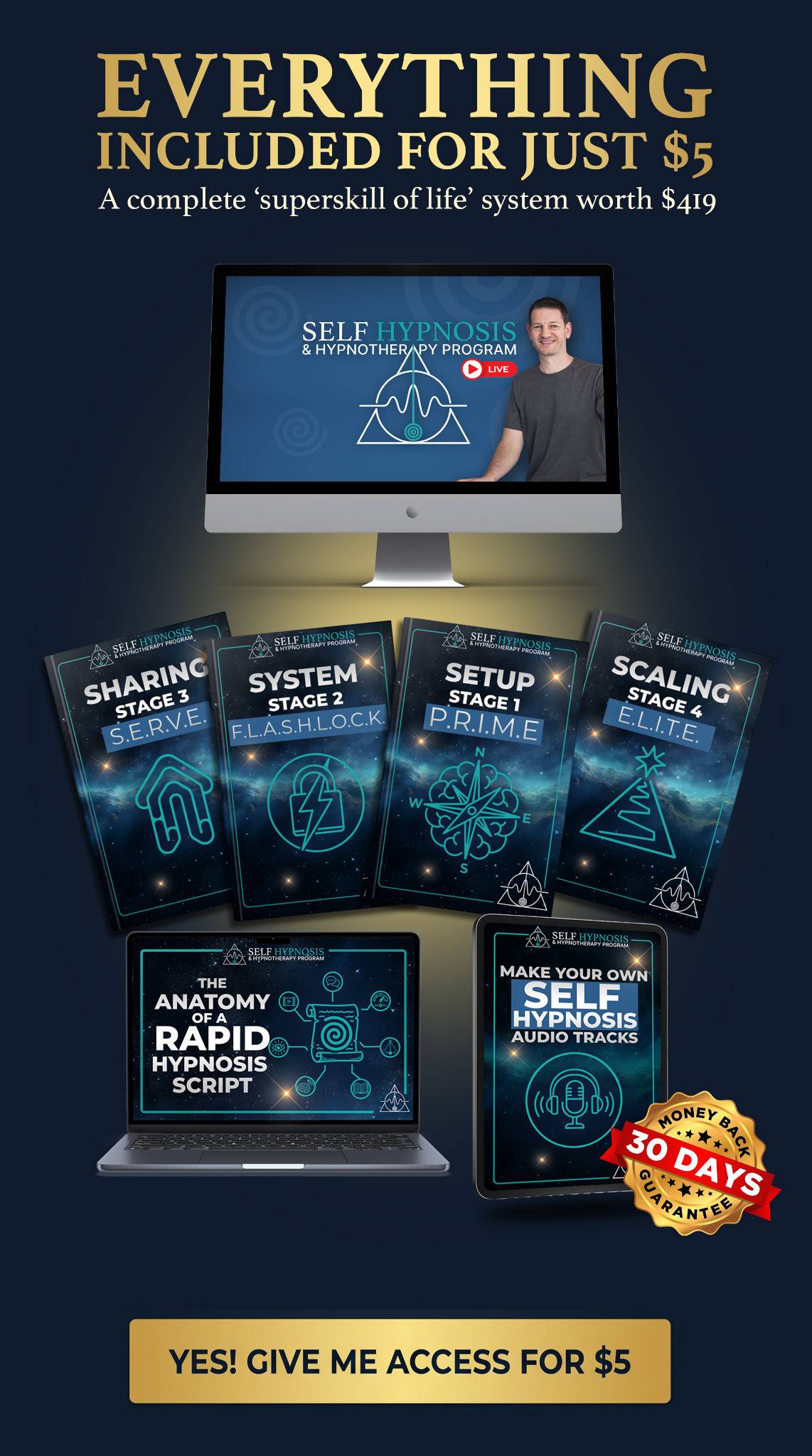 Shane Fozard Facebook ad: Take the $5 Self Hypnosis Experiment Yourself