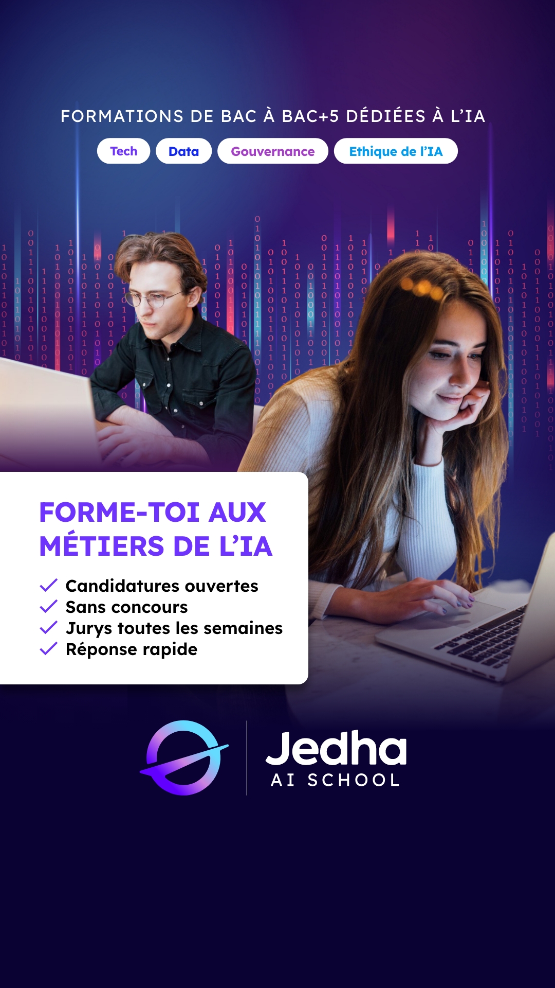 Jedha Facebook ad: Devenez expert·e en IA