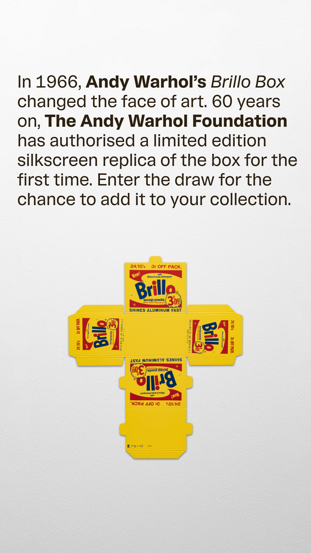 The Andy Warhol Foundation for the Visual Arts Facebook ad