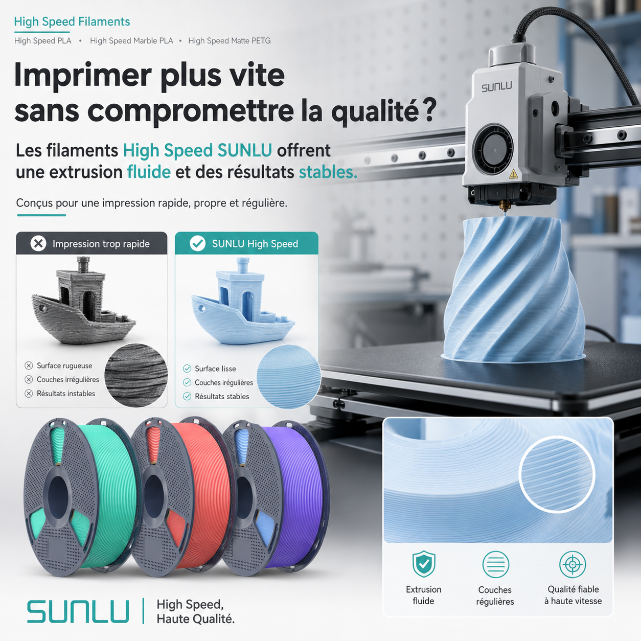 SUNLU FR Facebook ad: La haute vitesse sans compromis