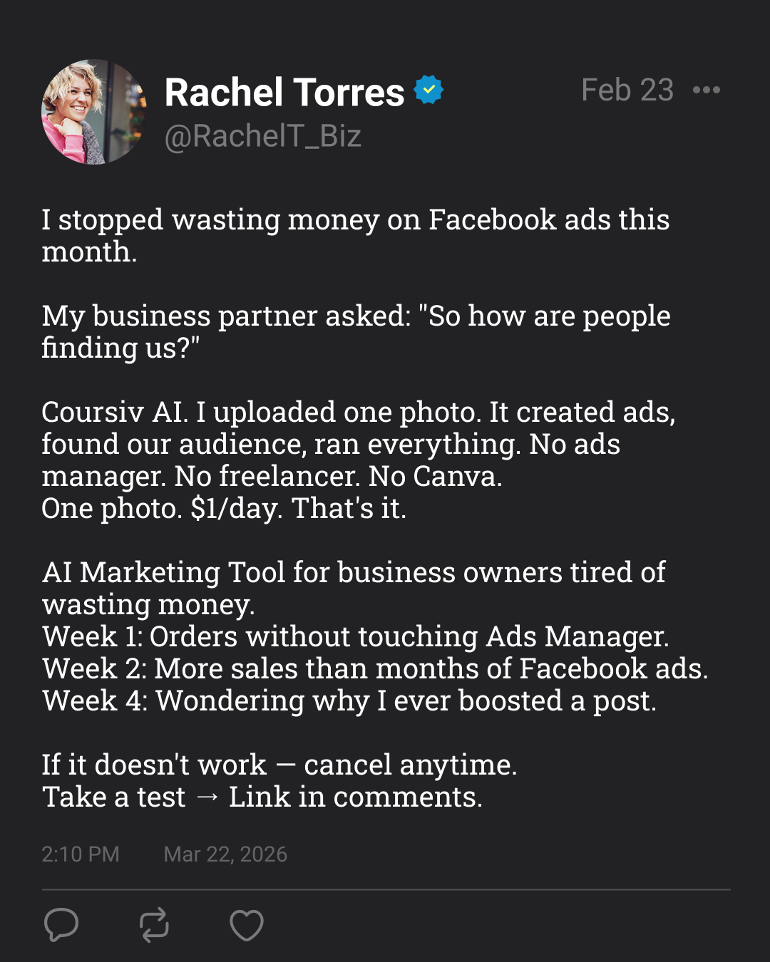 Practical AI Facebook ad