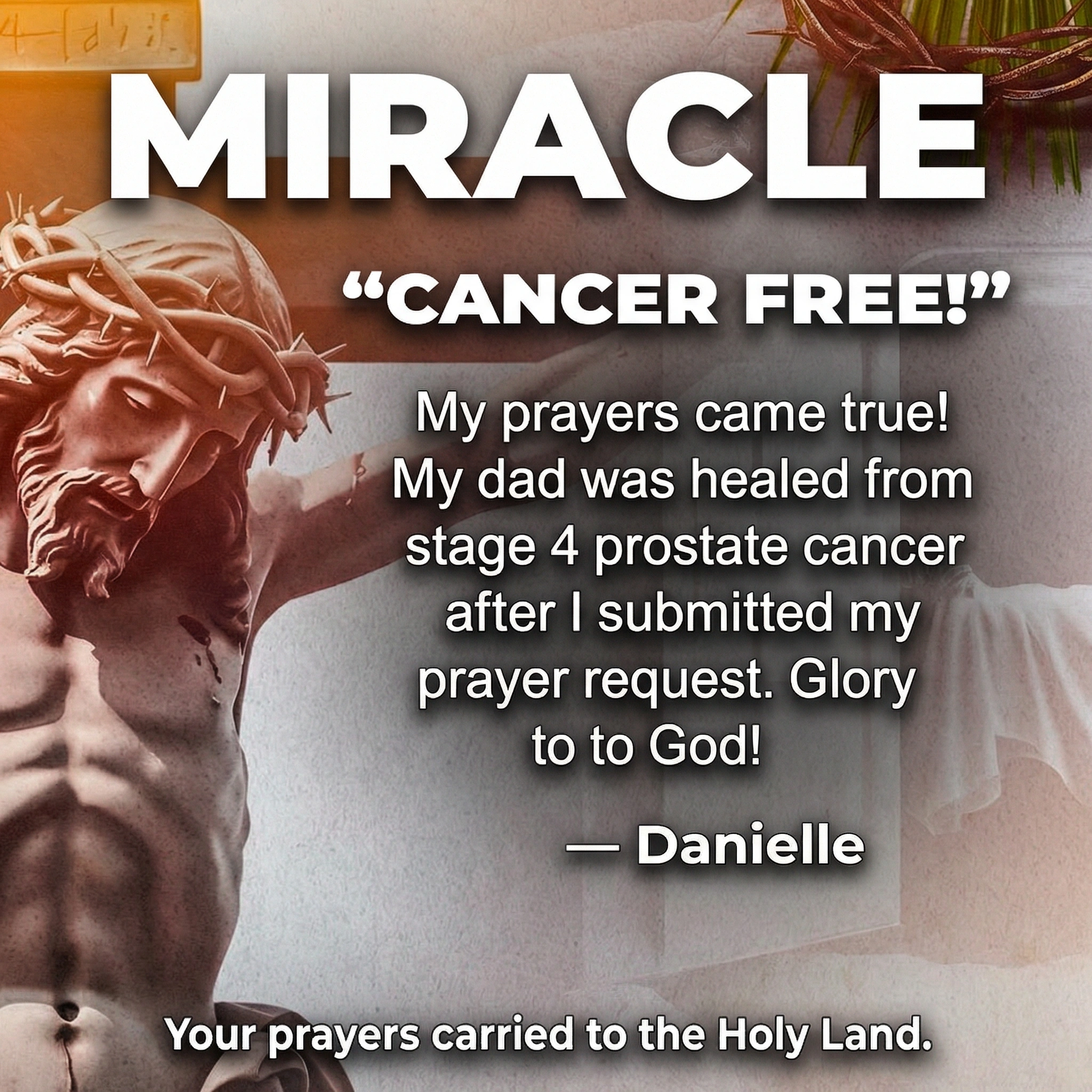 Prayer Granted Facebook ad: Glory to God for This Miracle