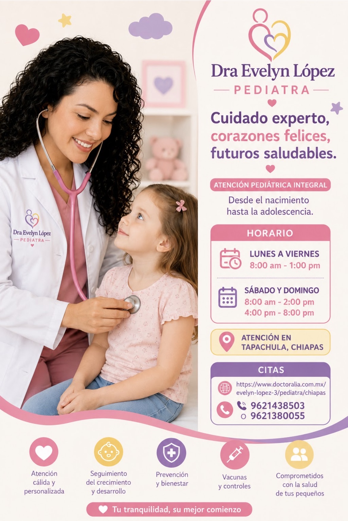 Dra Evelyn López Facebook ad: Pediatra certificada