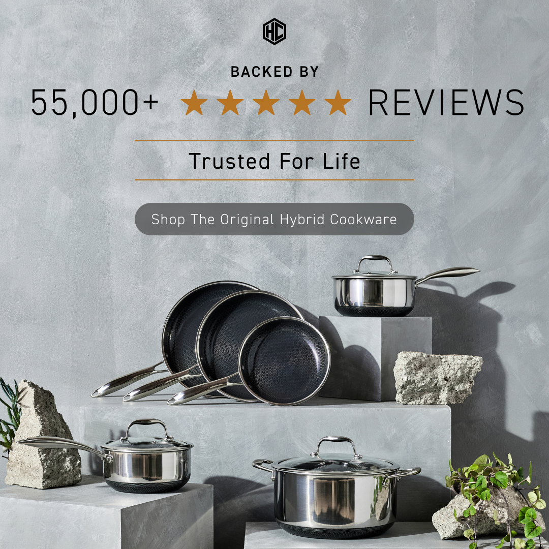 HexClad Facebook ad: Buy Once. Cook for Life.