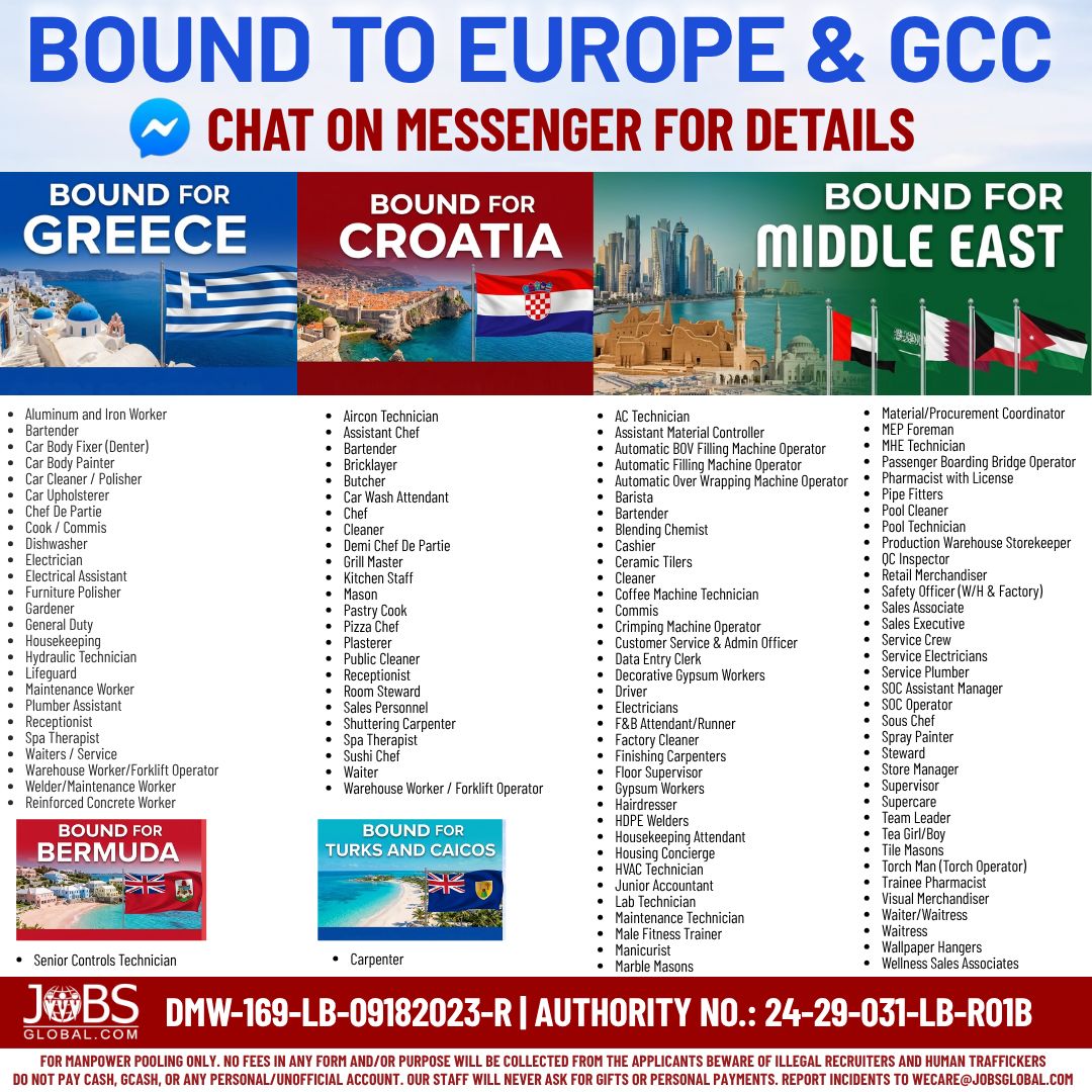 JobsGlobal.com Cebu Philippines Facebook ad: Kami ay kasalukuyang tumatanggap ng mga aplikante para…
