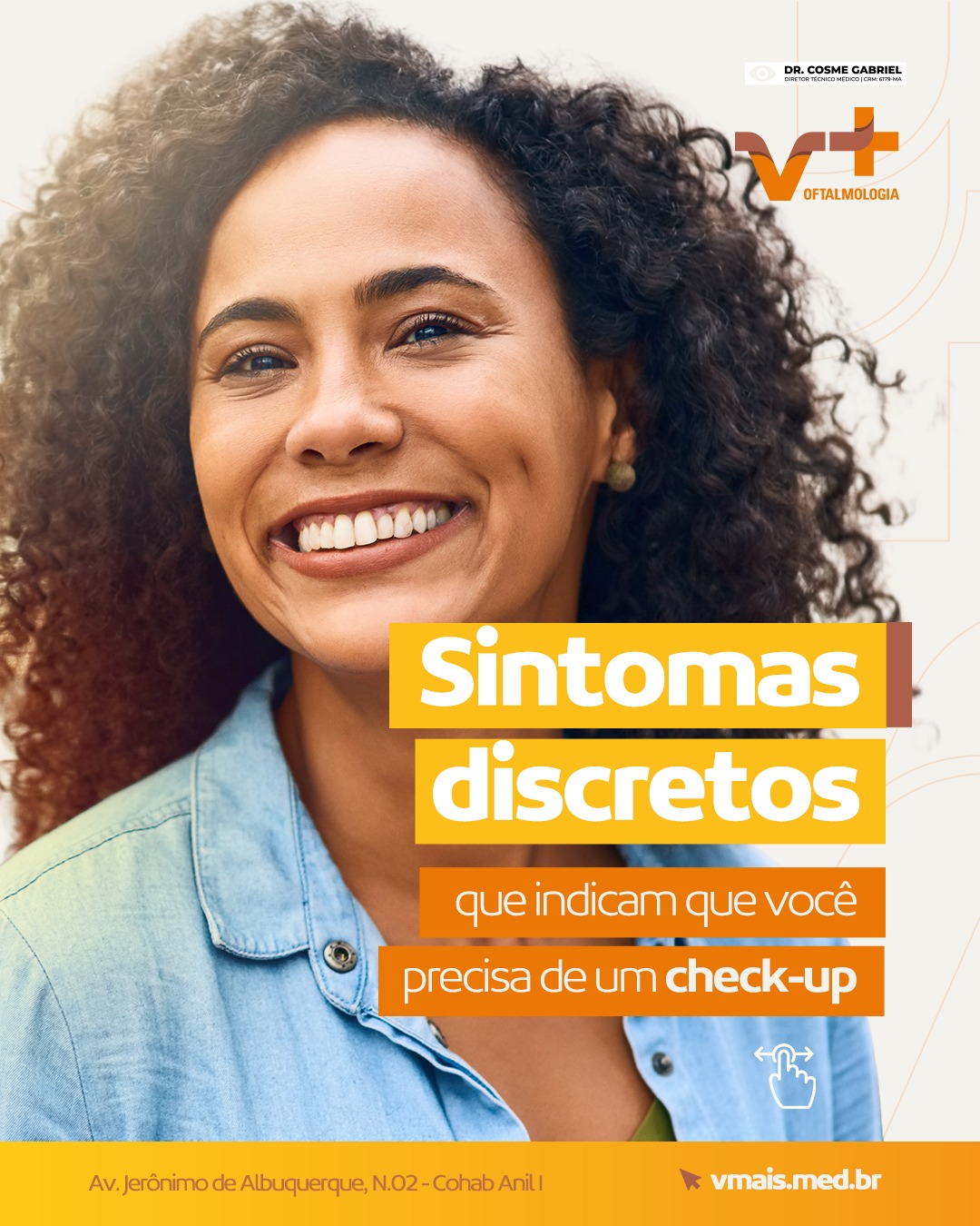 V+ Oftalmologia Facebook ad: Nem sempre o corpo avisa de forma óbvia…