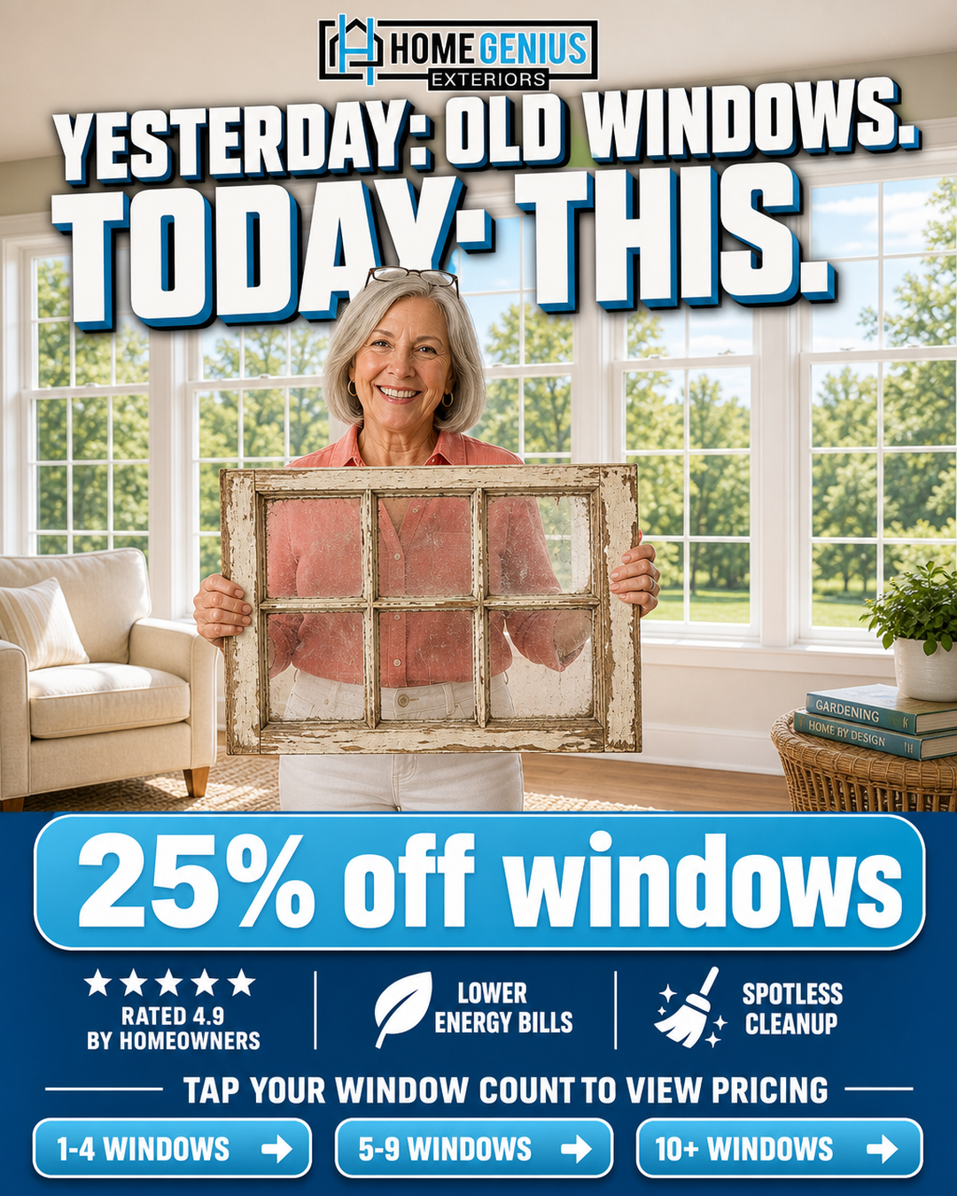 Home Genius Exteriors Facebook ad