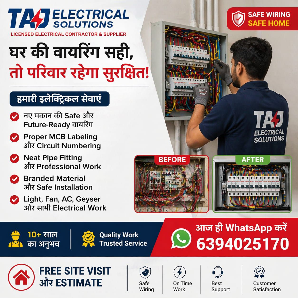 TAJ Electrical solutions Facebook ad: Safe House Wiring | Proper MCB Labeling |…