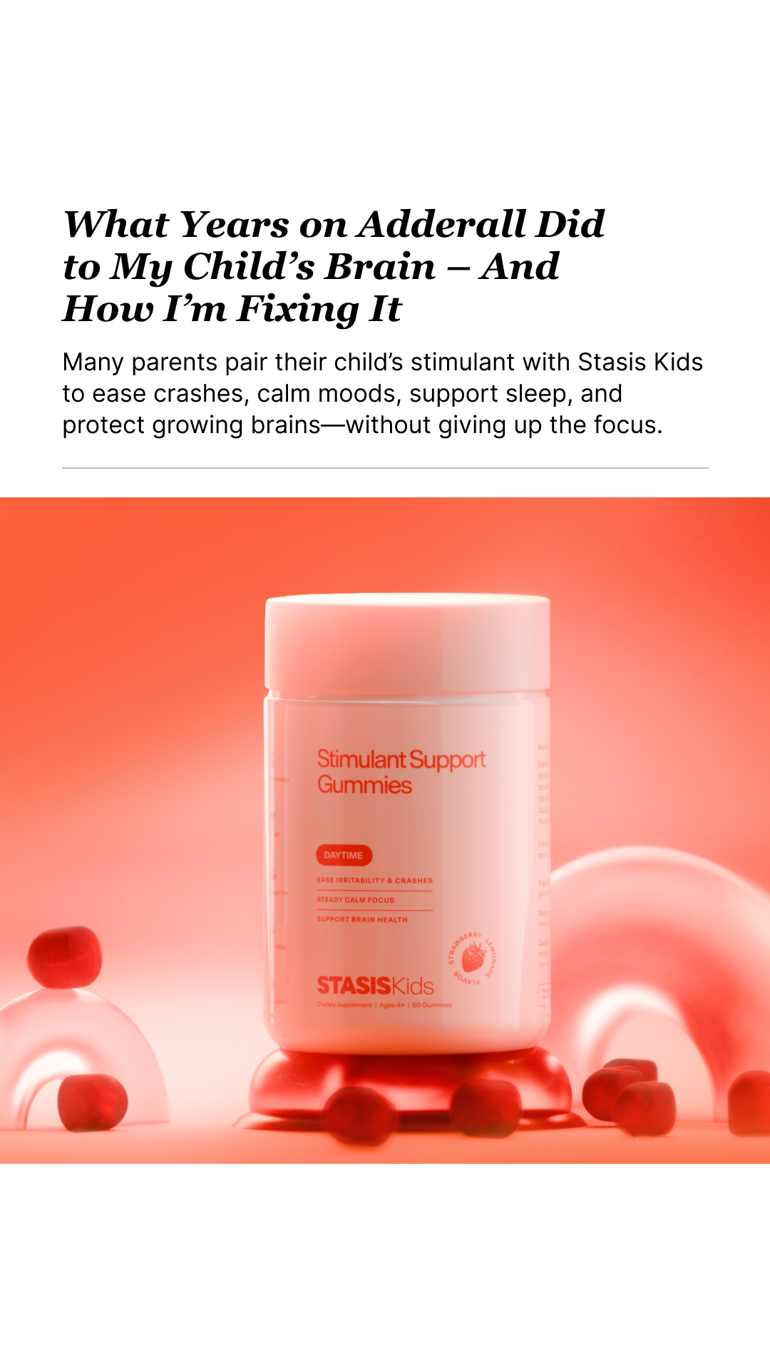 Stasis Kids Facebook ad