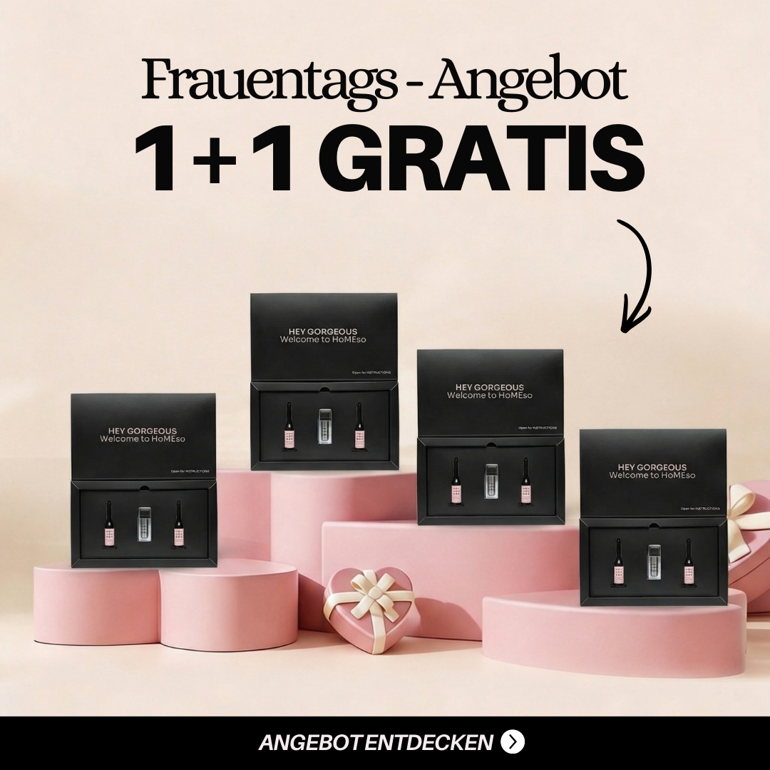 HoMEso Care Facebook ad: 1+1 GRATIS diesen Frauentag