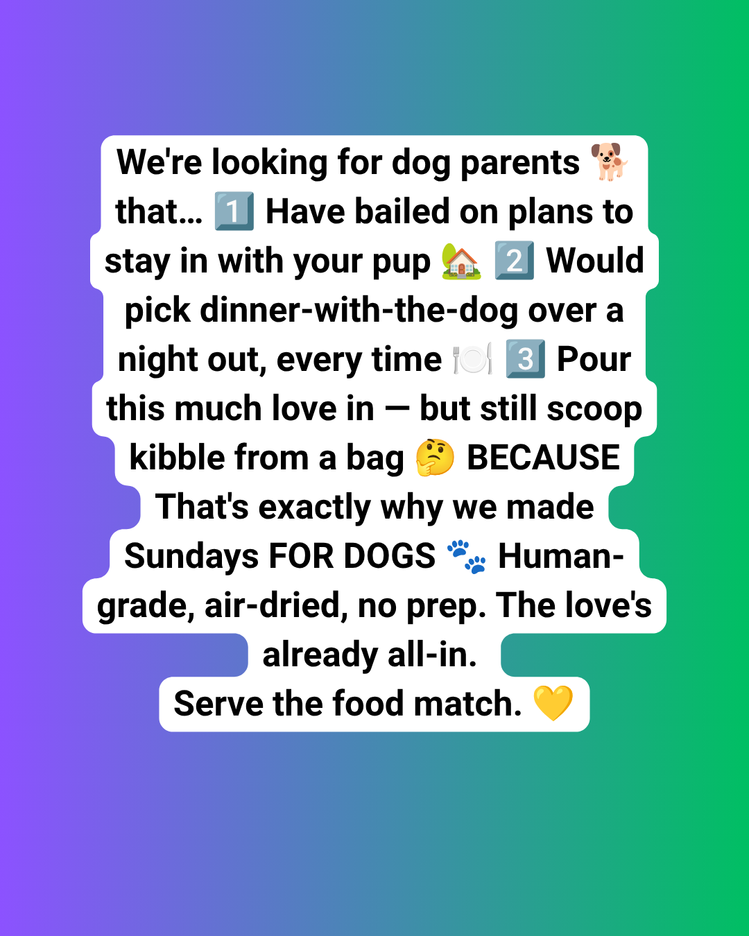 Sundays Facebook ad