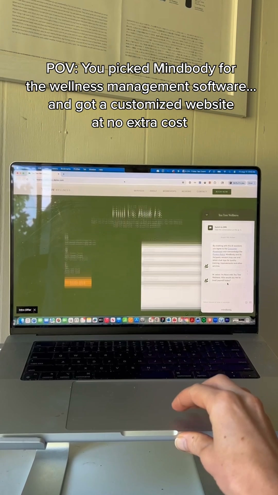 Mindbody Facebook ad: Want a website for your wellness business?