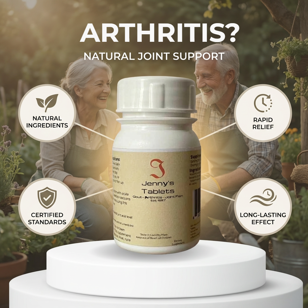 Jenny’s Gout Tablets Facebook ad: BESTEL 3 VIR GRATIS AFLEWERING