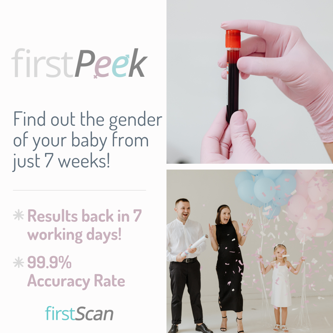 Window to the Womb & Firstscan Harlow Facebook ad: firstPeek - 7 Week Gender Test