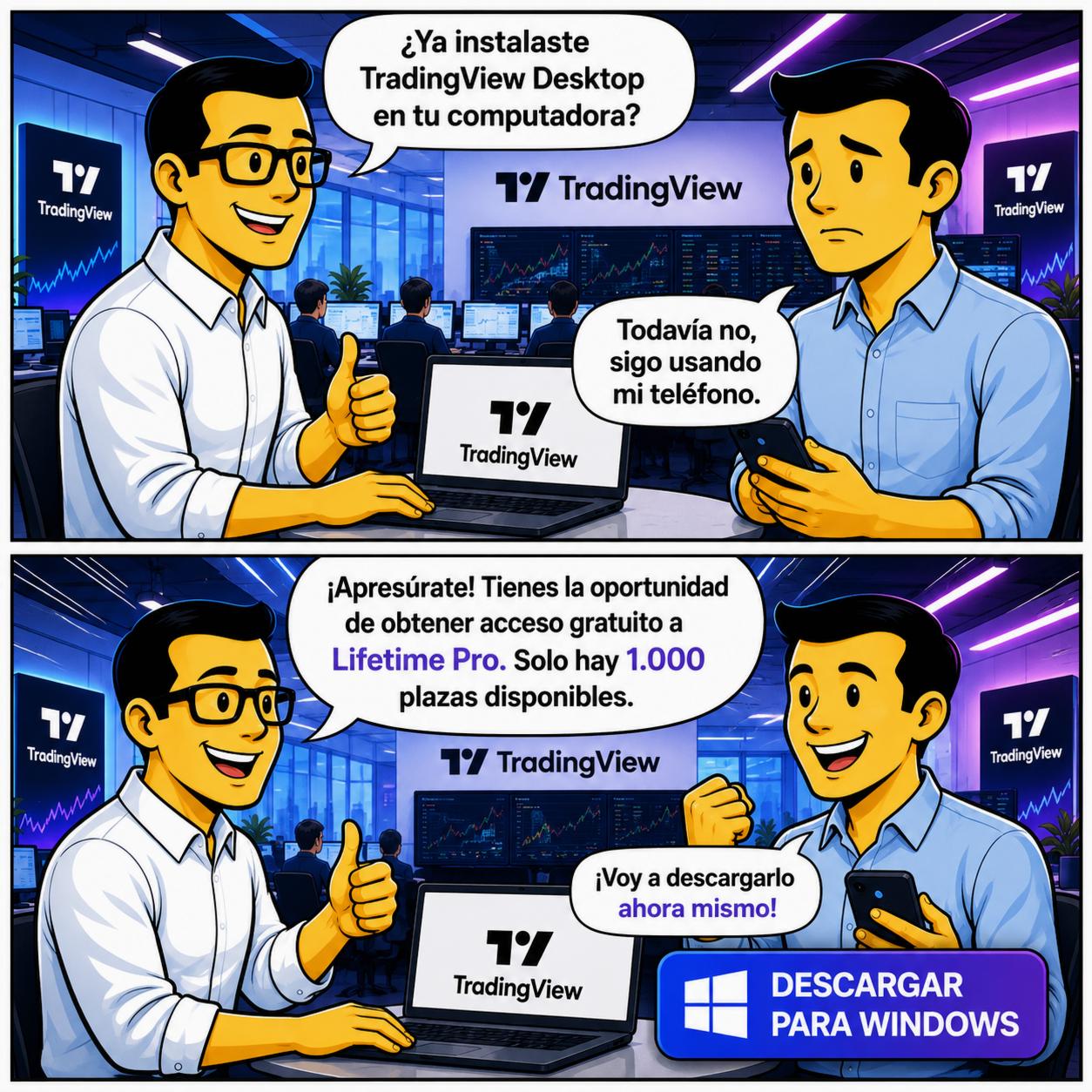 Crypto News Facebook ad: TradingView Desktop para Windows