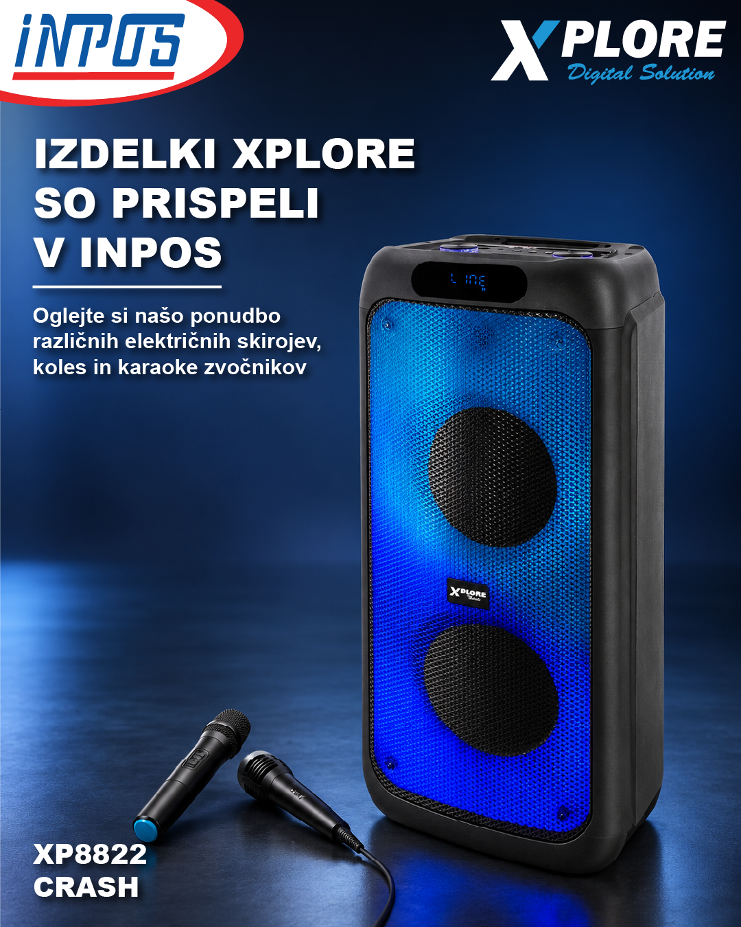 Xplore Slovenija Facebook ad: XPLORE XP8822 CRASH, PO NOVEM TUDI V INPOS-U!