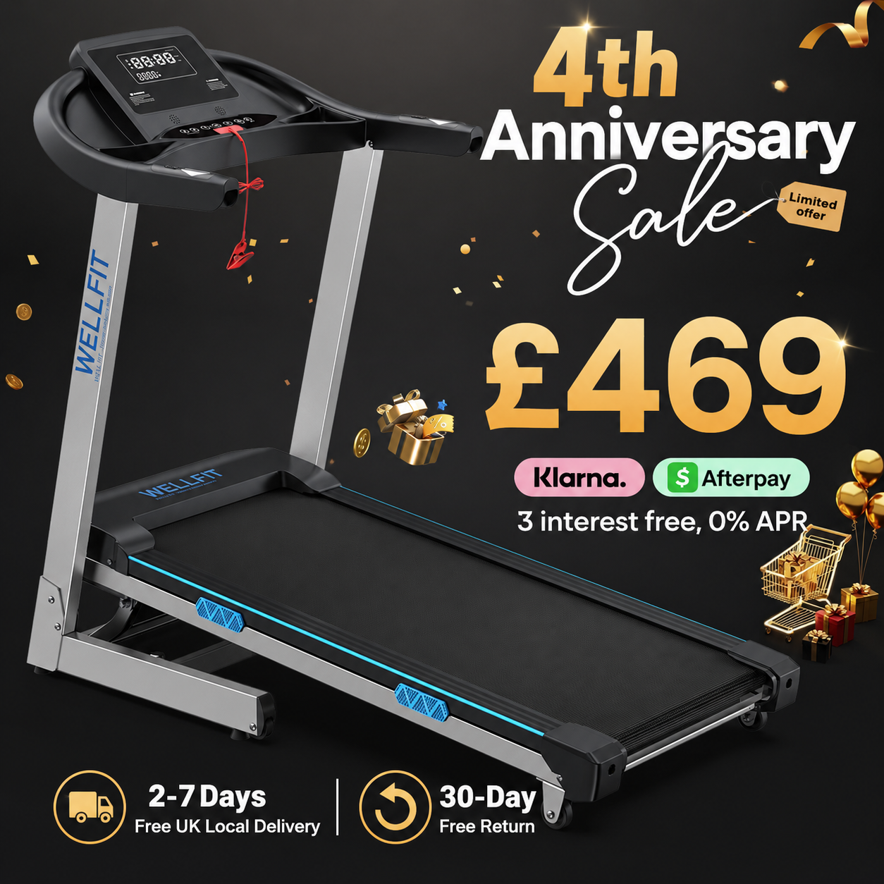 Wellfit treadmill Facebook ad