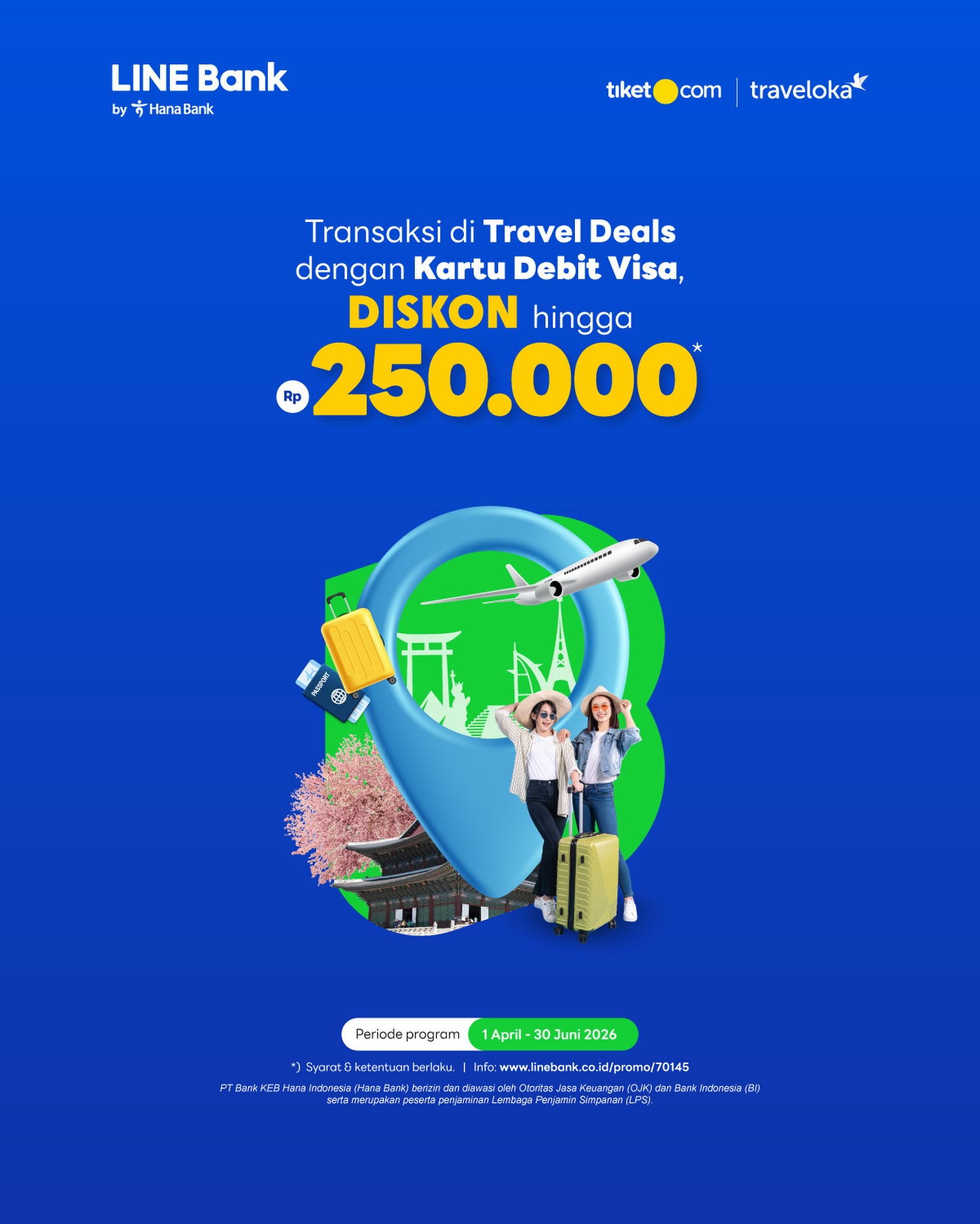 LINE Bank by Hana Bank Facebook ad: Promo Travel - LINE Bank
