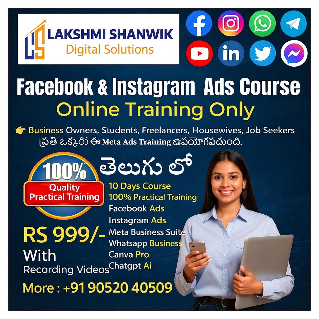Digital Spark by Lakshmi Shanwik Facebook ad: 100% Practical Facebbok & Insta Ads Training Course