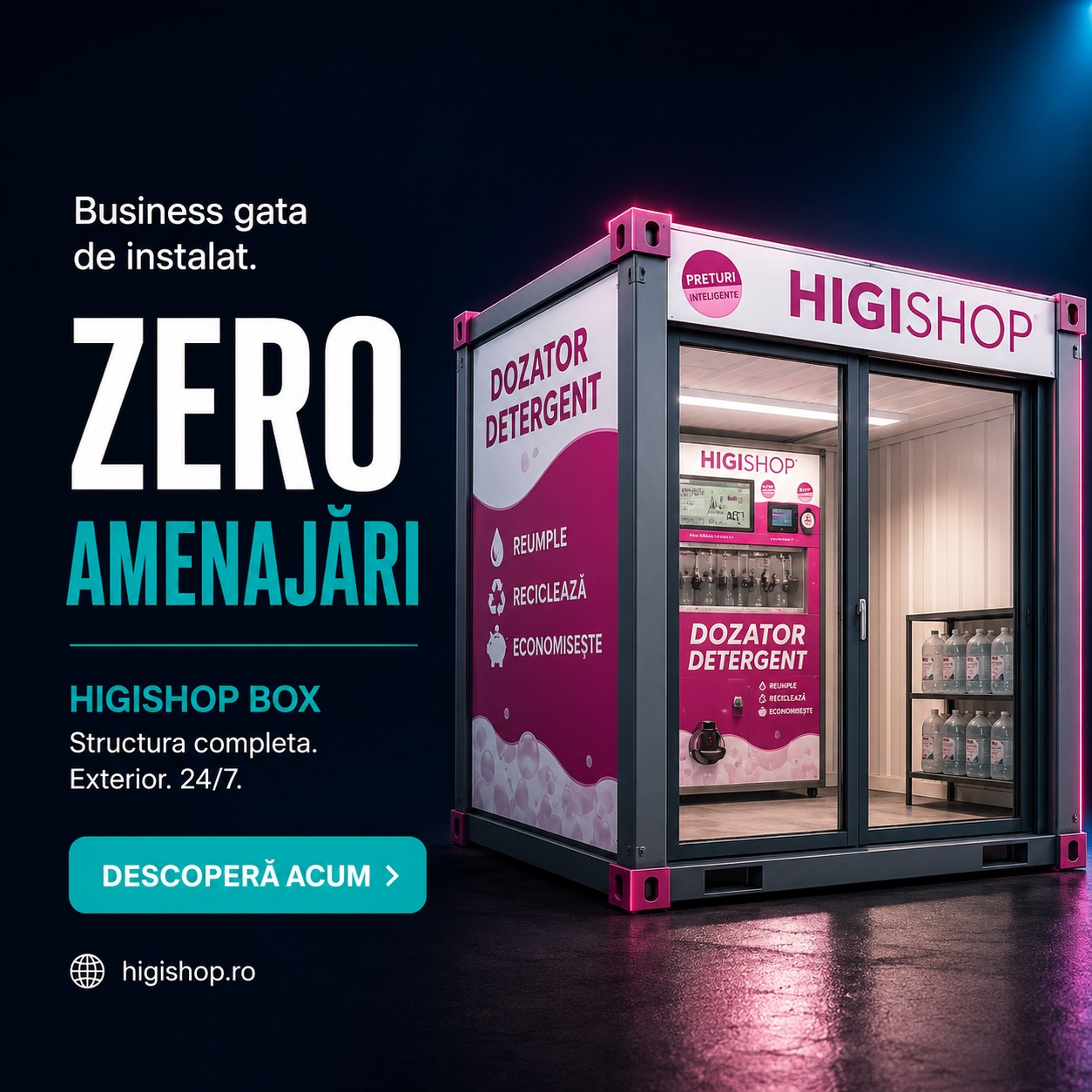 Higishop Facebook ad: Business gata de instalat.