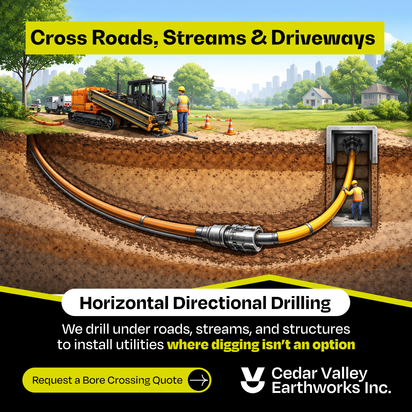 Cedar Valley Earthworks Facebook ad from Feb 11, 2026