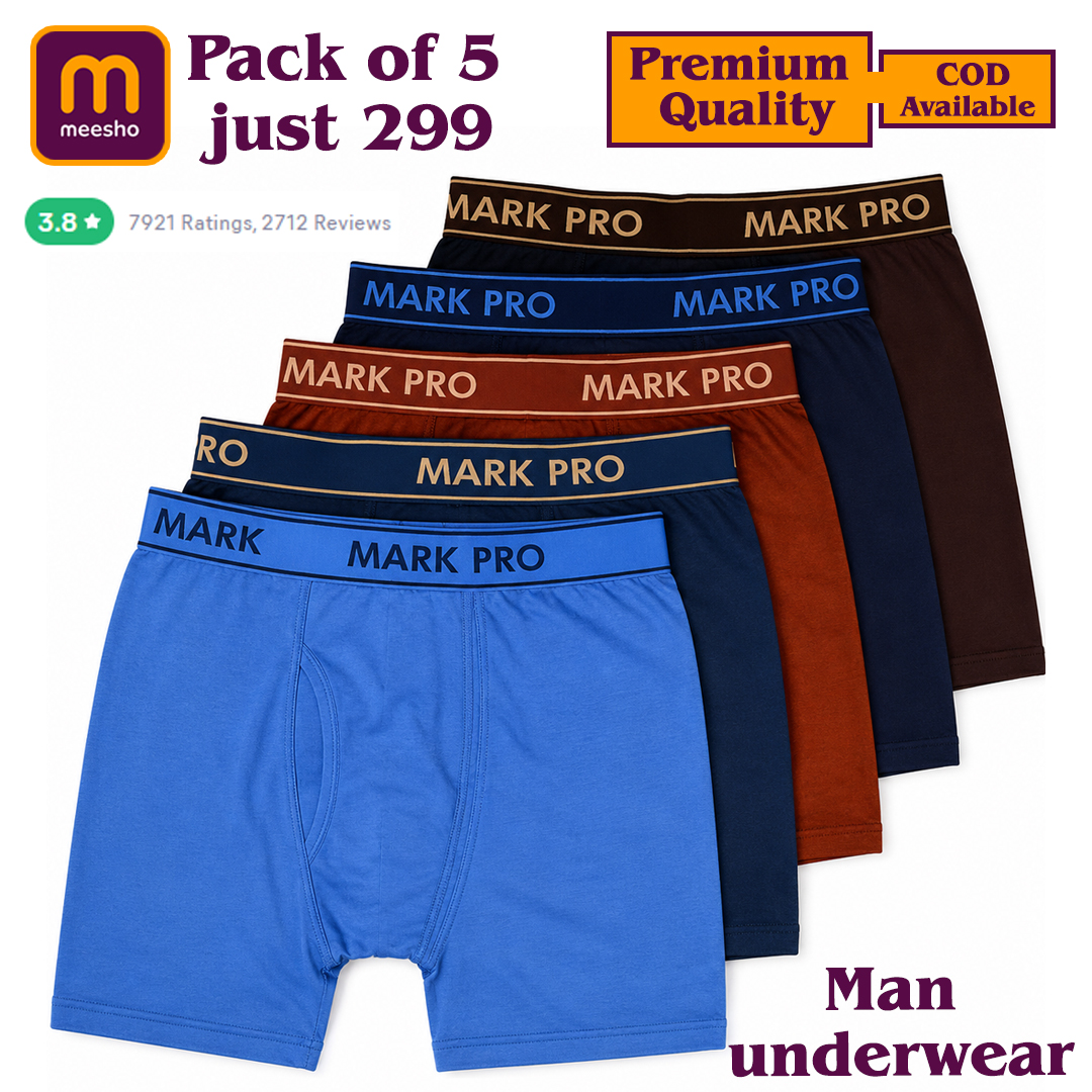 Kavya Trends Facebook ad: 5 Premium Boxers @ Just ₹299 Premium Men's Boxer Combo…