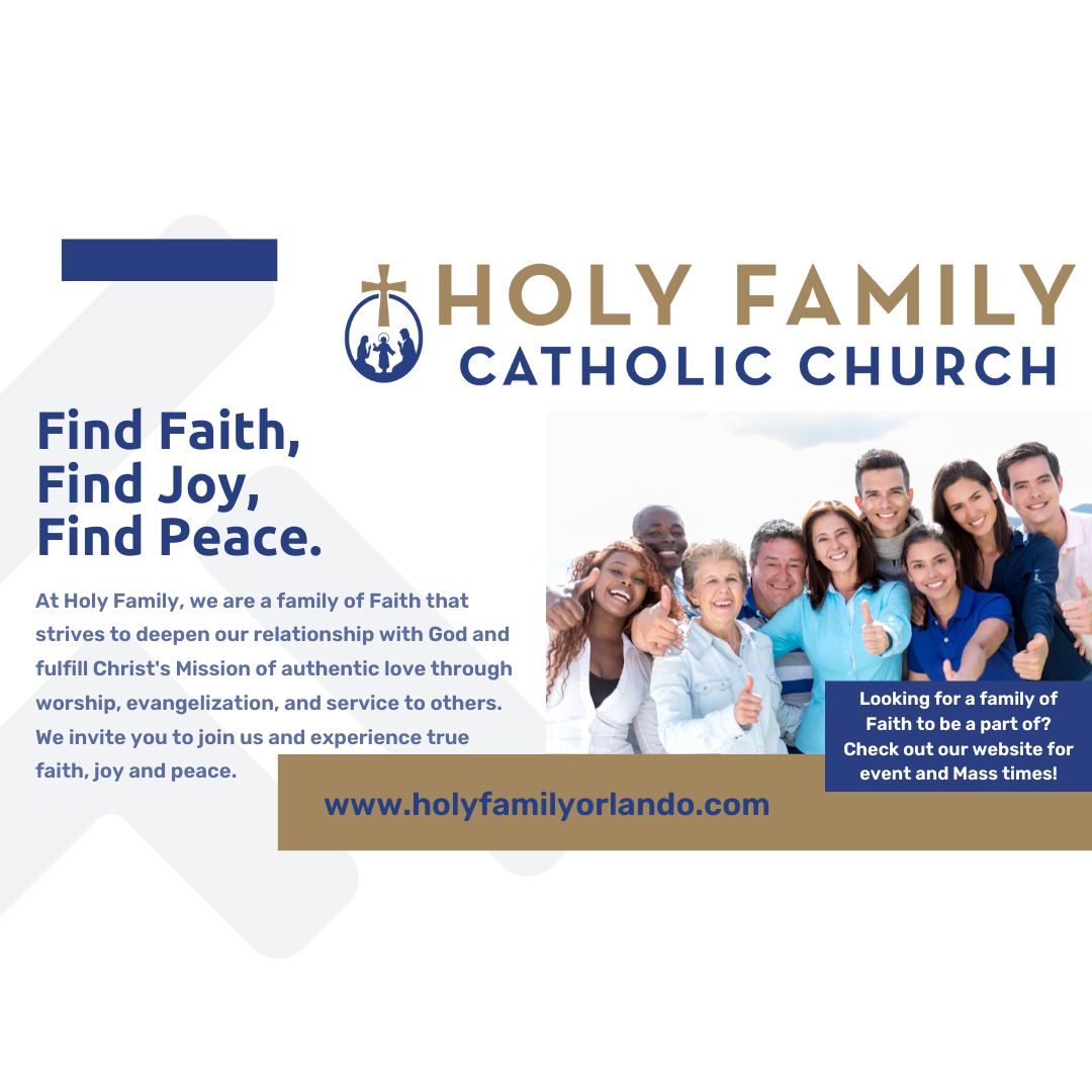 Holy Family Catholic Church Facebook ad: Welcome | Holy Family Orlando Catholic Church