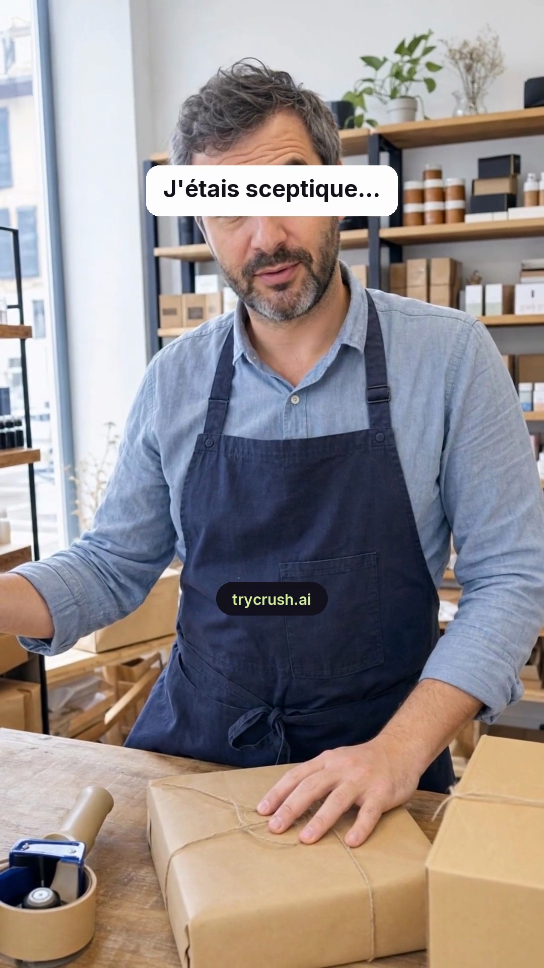 trycrush.ai Facebook ad: J'étais sceptique. Puis 118 commandes.
