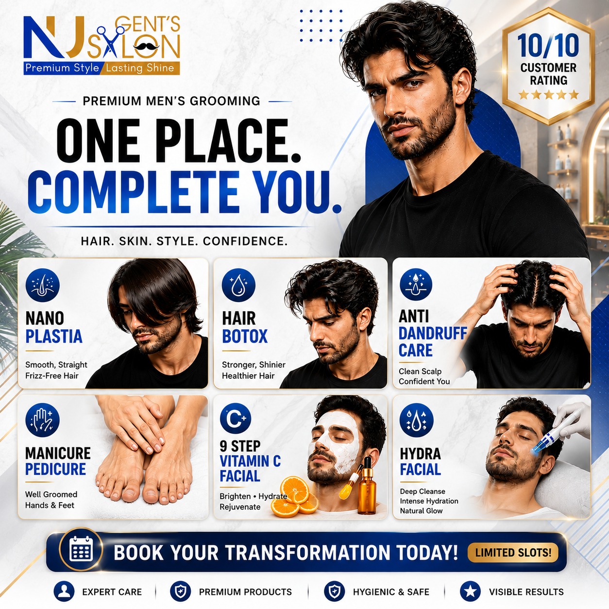 NU Gent's Salon Facebook ad: Book Your Transformation Today!