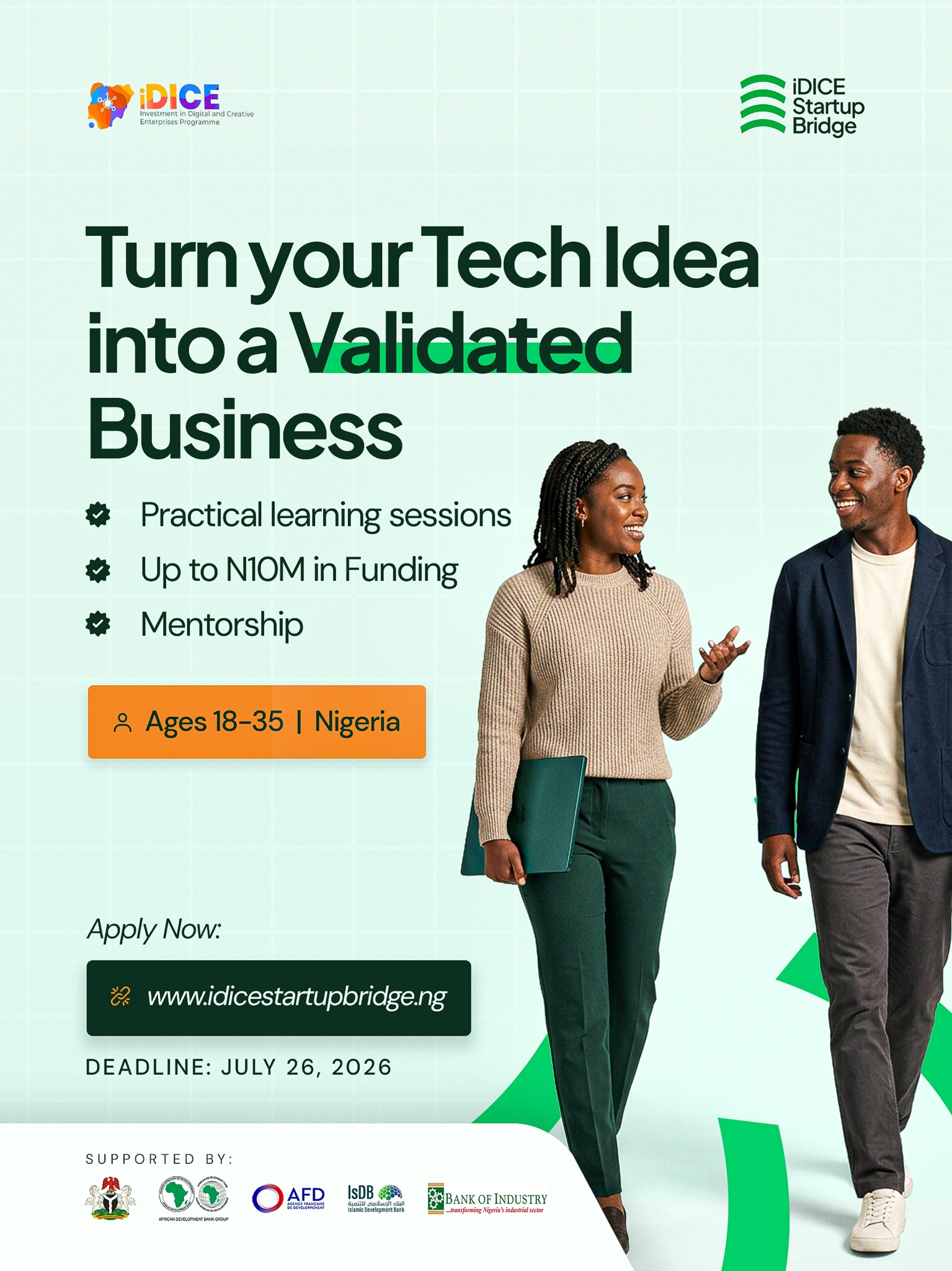 IDICE Startup Bridge Facebook ad