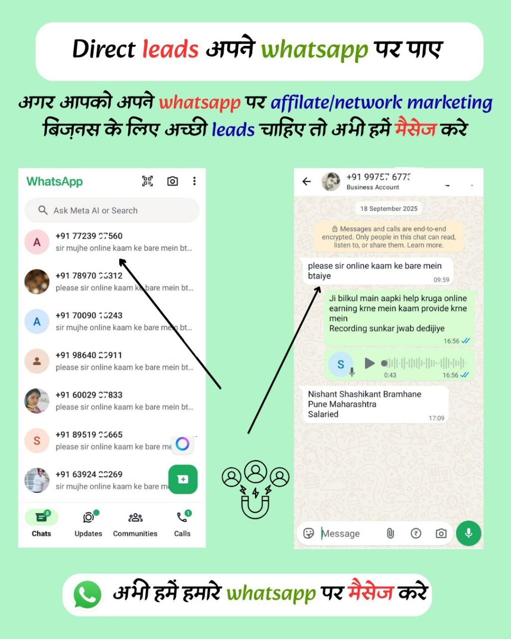India's best working platform Facebook ad: Chat with us