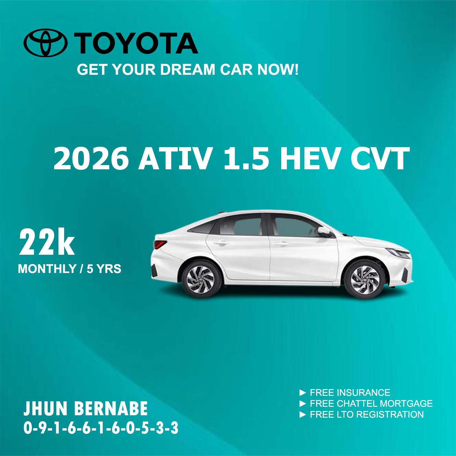 Jhun Bernabe - Toyota Commonwealth Facebook ad: Enjoy the best rates of the year!