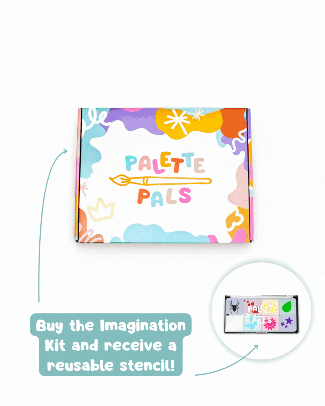 Palette Pals Facebook ad: Turn I’m bored into creative play