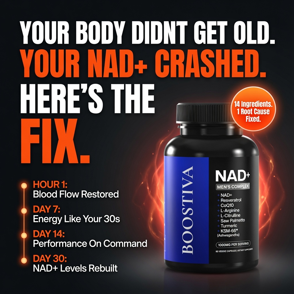 Boostiva Health Facebook ad: The Men’s NAD+ Formula Everyone Is Talking About