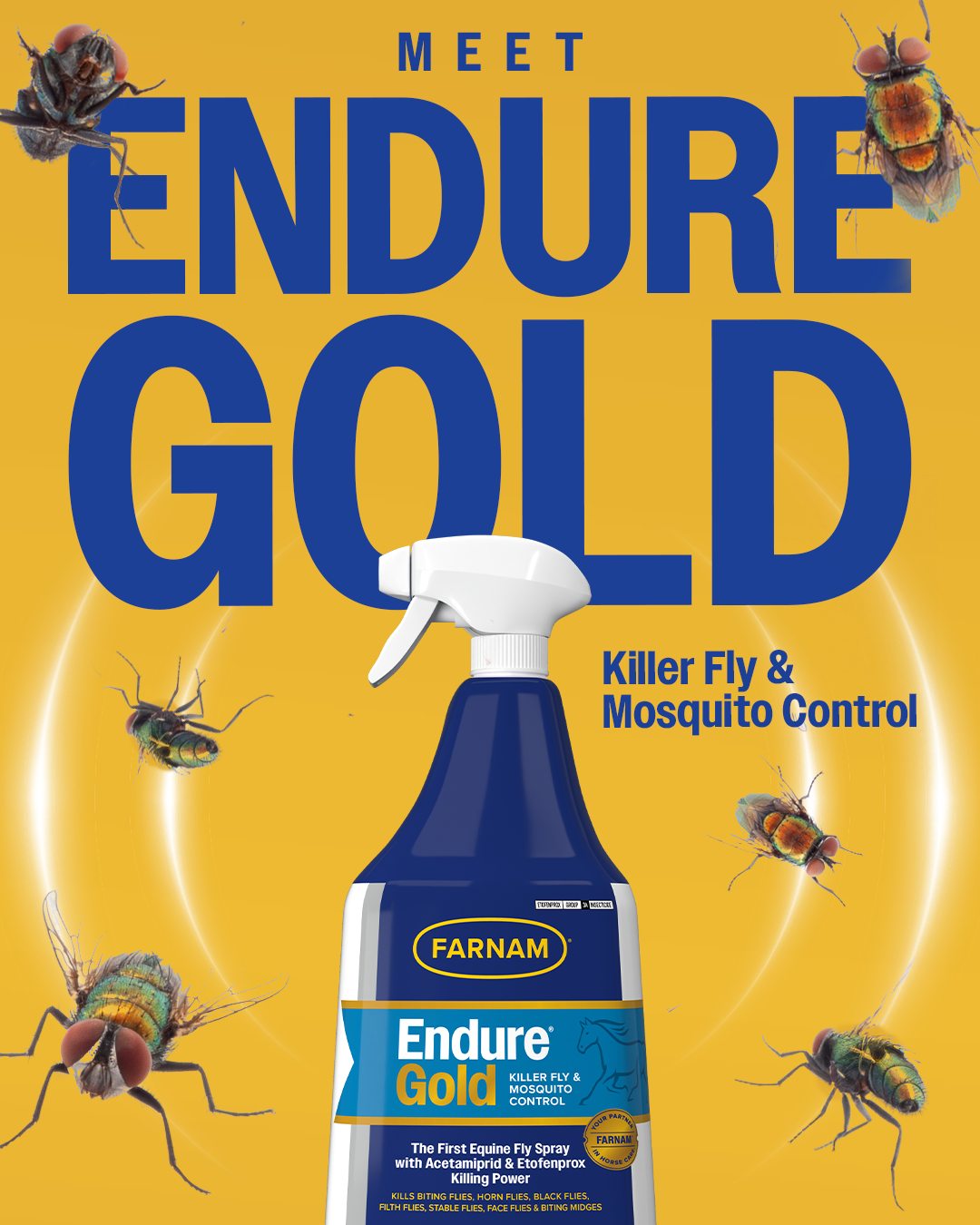 Farnam Horse Facebook ad: New EPA-approved ingredients, next-level fly-killing power.