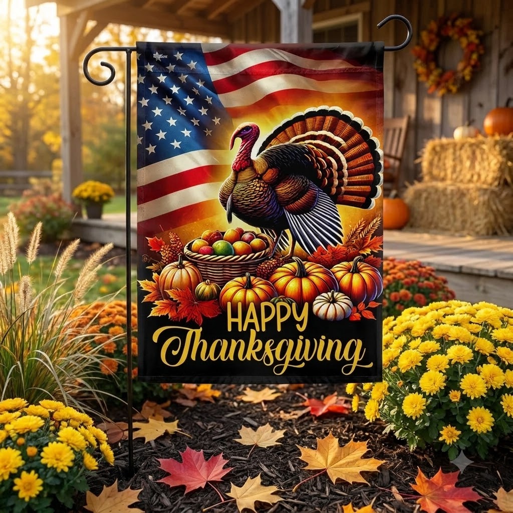 Flagwix.com Facebook ad: Thanksgiving Turkey American Flag