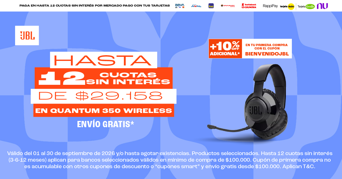 JBL Colombia Facebook ad: Hasta 12 cuotas sin interés*