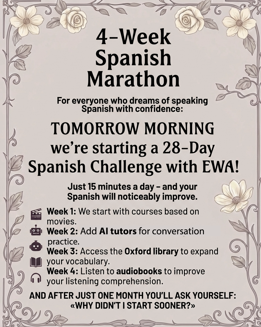 EWA: Learn Languages Facebook ad