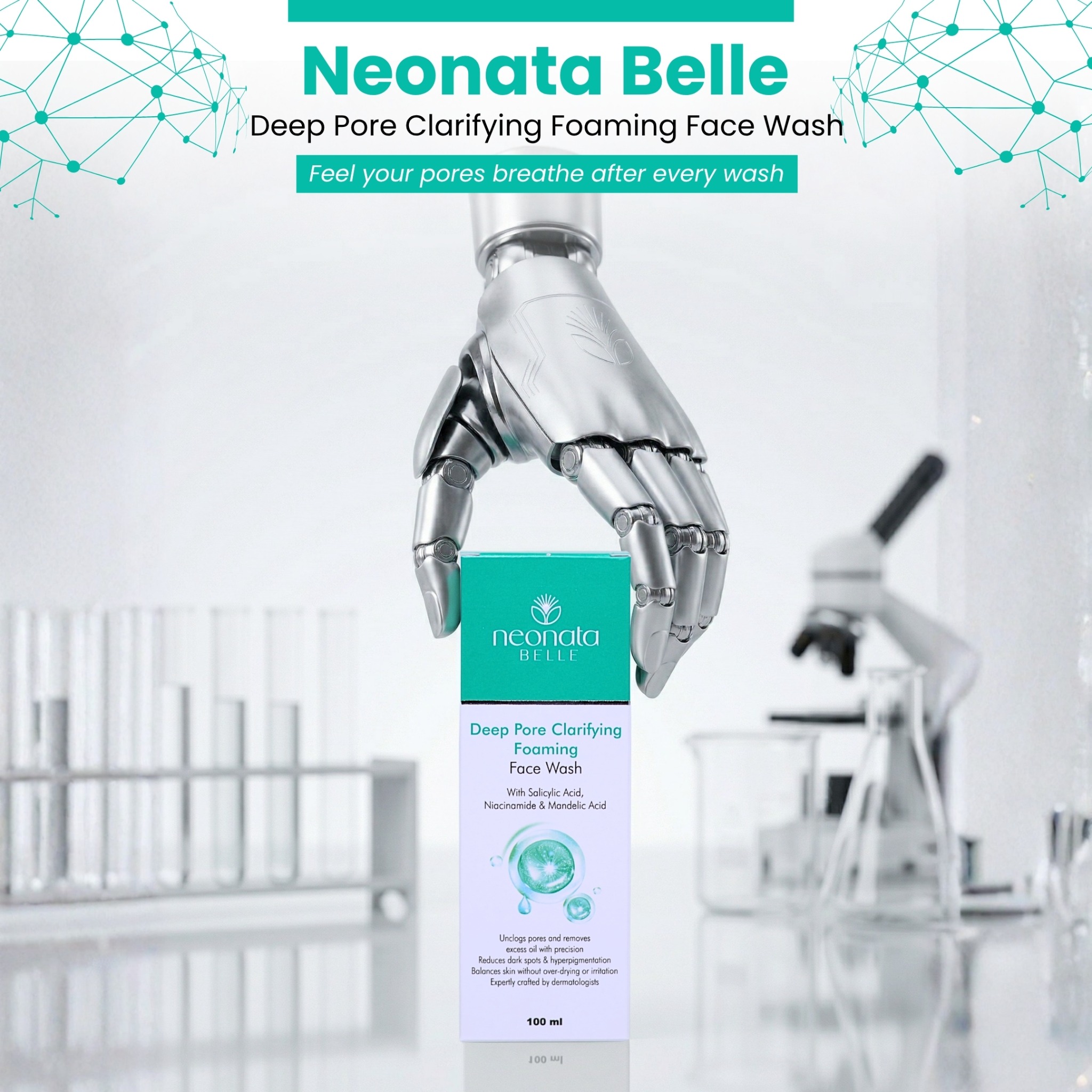 Neonata Belle Facebook ad: Oily skin. Clogged pores.
