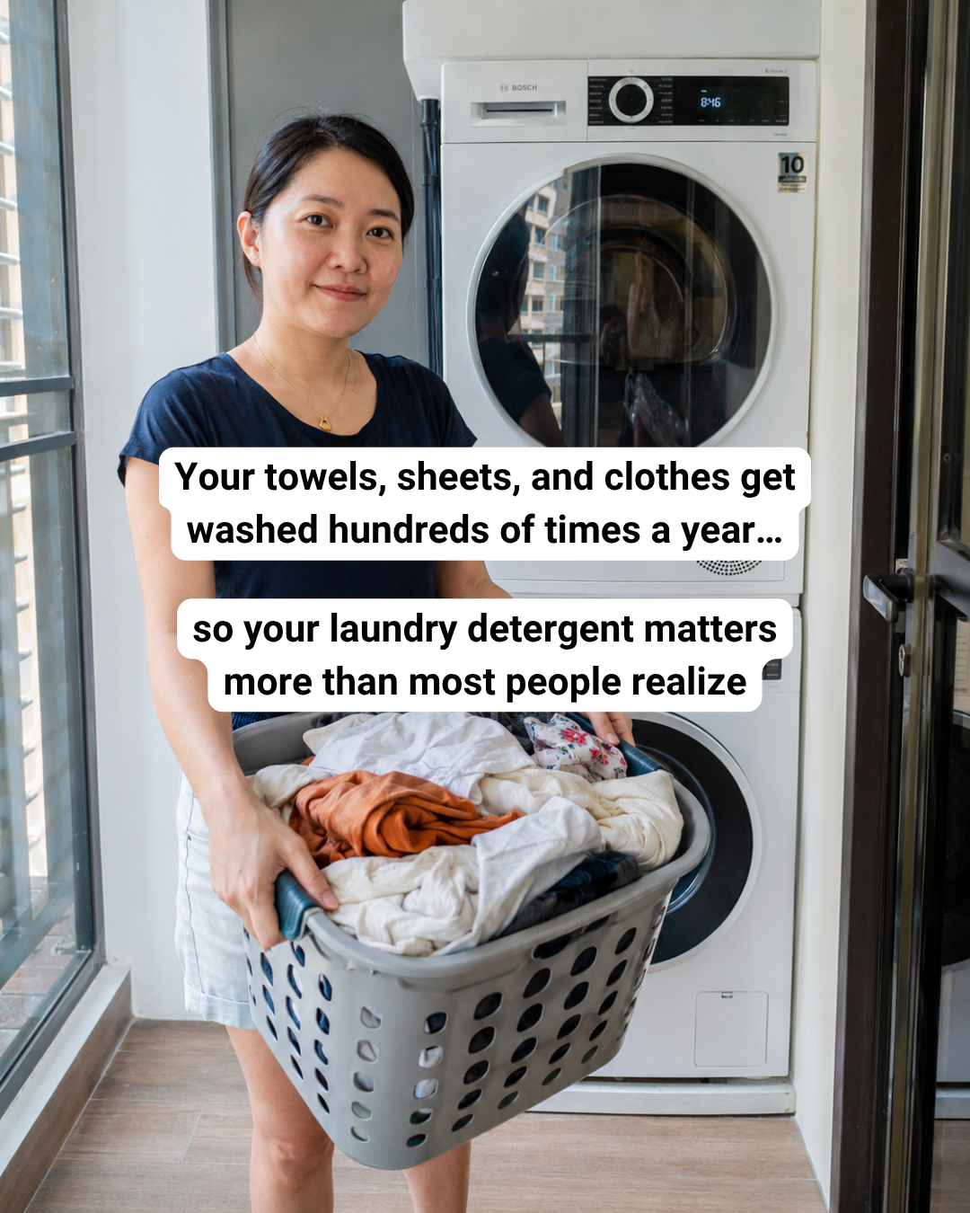 SimplyGood Facebook ad: Did you know many laundry detergents contain chemicals…